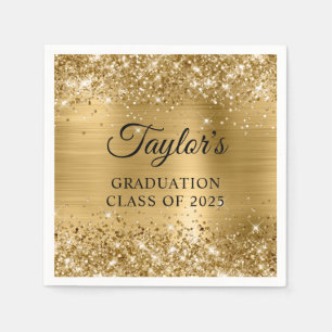 Glittery Gold Foil Afstuderen Servet