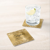 Glittery Gold Foil Afstuderen Vierkante Kartonnen Onderzetter (Insitu)
