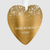 Glittery Gold Foil Bat mitzvah Coeur (devant)