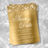 Glittery Gold Foil Bespaar op datum Kaart