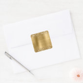 Glittery Gold Foil Blank Vierkante Sticker (Envelop)