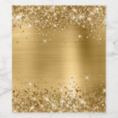 Glittery Gold Foil Blank Wijn Etiket (Enkel label)