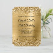 Glittery Gold Foil Fancy Monogram 30e verjaardag Kaart (Staand voorkant)