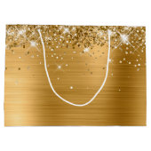 Glittery Gold Foil Fancy Monogram Hartelijk dank Groot Cadeauzakje (Achterkant)