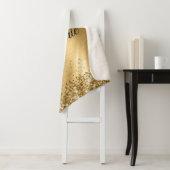 Glittery Gold Foil Fancy Monogram Sherpa Deken (In situ)