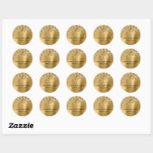 Glittery Gold Foil Glam Wedding Ronde Sticker (Vel)
