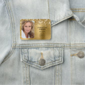 Glittery Gold Foil Logo en foto Naamplaatje (In situ)