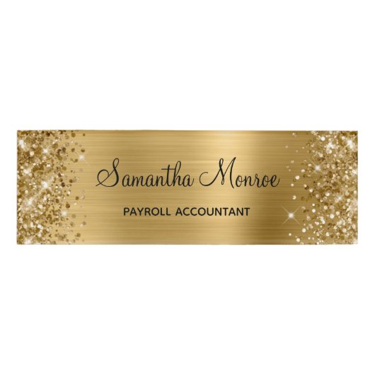 Glittery Gold Foil Naambadge (Voorkant)