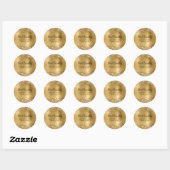 Glittery Gold Foil Ons huwelijk Ronde Sticker (Vel)