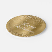Glittery Gold Foil Prettige feestdagen Papieren Bordje (Gekanteld)