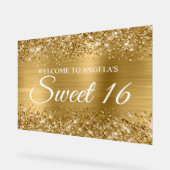 Glittery Gold Foil Sweet 16 Acryl Bord (Hoek)