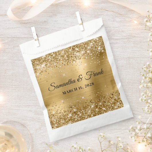 Glittery Gold Foil Wedding Bedankzakje (Geknipt)
