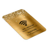 Glittery Gold Foil WiFi-netwerk en wachtwoord Magneet (Rechterzijde)
