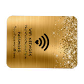 Glittery Gold Foil WiFi-netwerk en wachtwoord Magneet (Horizontaal)