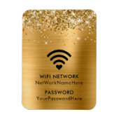 Glittery Gold Foil WiFi-netwerk en wachtwoord Magneet (Verticaal)