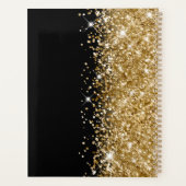 Glittery Gold Glam Black en White Elegant Script Planner (Achterkant)