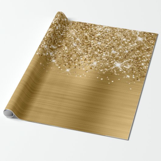 Glittery Gold Glam Cadeaupapier (Uitgerold)