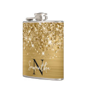 Glittery Gold Glam Monogrammen Heupfles (Links)