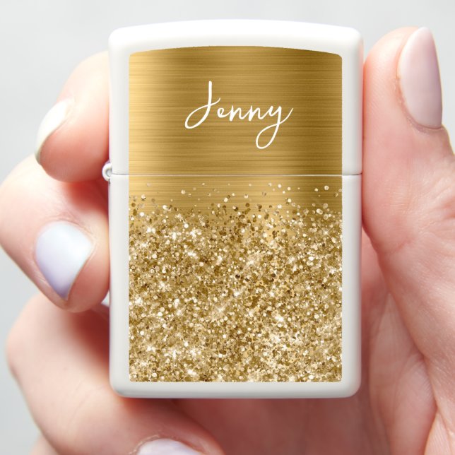 Glittery Gold Glam Name (In Hand)