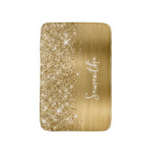 Glittery Gold Glam Name Badmat (Voorkant Verticaal)