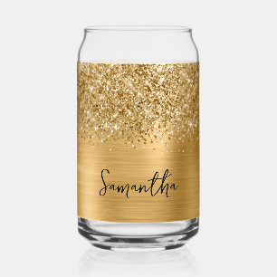 Glittery Gold Glam Name Blikvorm Glas