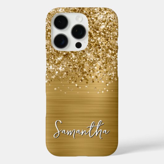 Glittery Gold Glam Name Case-Mate iPhone Case (Achterkant)