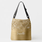 Glittery Gold Glam Name Crossbody Tas (Voorkant)