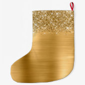 Glittery Gold Glam Name Grote Kerstsok (Achterkant)