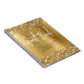 Glittery Gold Glam Wedding Guestbook Notitieboek (Rechterzijde)