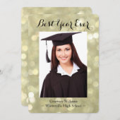 Glittery Gold Graduation Faire-part photo (Devant / Derrière)