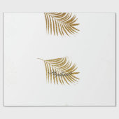 Glittery Gold Leaf, aangepaste naam Birthday Holid Cadeaupapier (Vlak)