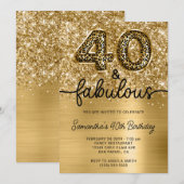 Glittery Gold Leopard 40 en Fabulous Kaart (Voorkant / Achterkant)