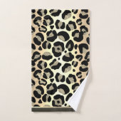 Glittery Gold Leopard Safari Print Bad Handdoek (Handdoek)