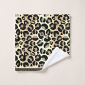 Glittery Gold Leopard Safari Print Bad Handdoek (Wasdoekje)