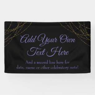 Glittery Gold Light Straling voegt uw eigen tekst  Spandoek