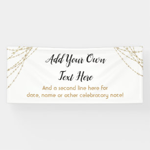 Glittery Gold Light Straling voegt uw eigen tekst  Spandoek