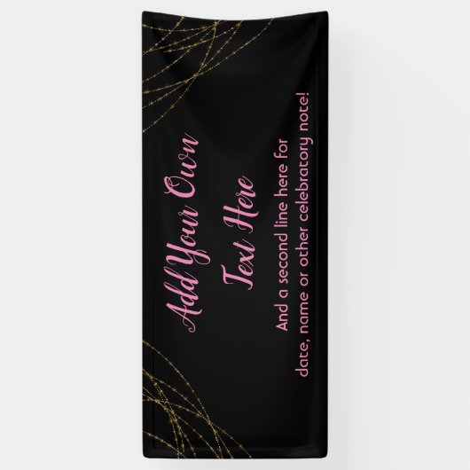 Glittery Gold Light Strings Voeg je eigen tekst to Spandoek (Verticaal)