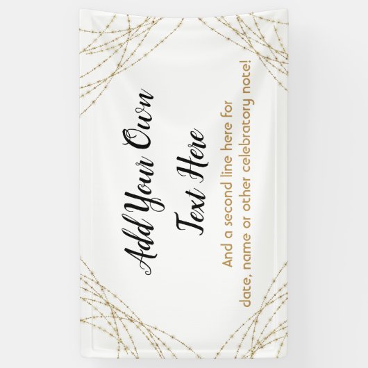 Glittery Gold Light Strings Voeg je eigen tekst to Spandoek (Verticaal)
