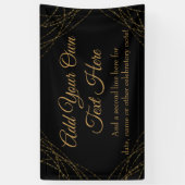 Glittery Gold Light Strings Voeg je eigen tekst to Spandoek (Verticaal)