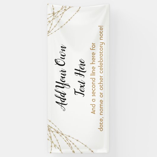 Glittery Gold Light Strings Voeg je eigen tekst to Spandoek (Verticaal)