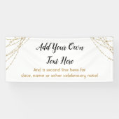 Glittery Gold Light Strings Voeg je eigen tekst to Spandoek (Horizontaal)