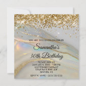 Glittery Gold Marbled Opal 30e verjaardag Kaart (Voorkant)
