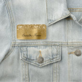 Glittery Gold Metallic Naamplaatje (In situ)