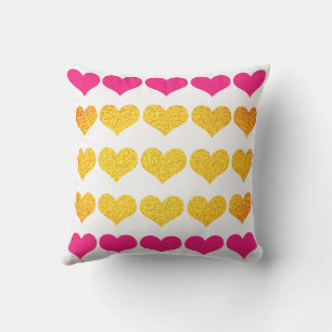 Glittery Gold Pink Heart Valentijnsdag 2023 - Gift Buitenkussen