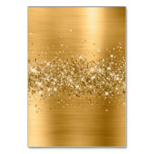 Glittery Gold Repas Choix Nom Cartes Place (Dos)