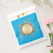 Glittery Gold Turtle on Blue Birthday Bedankzakje (Gezegeld)