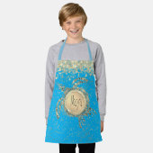 Glittery Gold Turtle on Blue Schort (Gedragen)