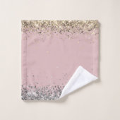 Glittery Gold Unicorn Personnalisé (Gant de toilette)