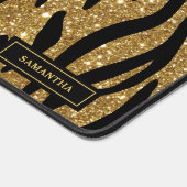 Glittery Gold Zebra Motif Personnalisé Monogramme (Coin)