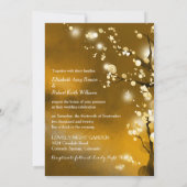 Glittery Golden Forest Autumn Wedding Kaart (Achterkant)